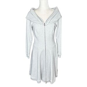 MOSCHINO COUTURE gray zip up flare mini sweatshirt dress US10/FR40
